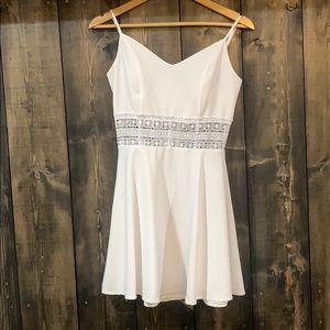 White Dress with Lace Waistline